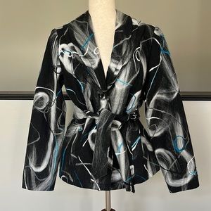 NWT Lana Lee Wool Blend Embroidered Belted Jacket / SZ 8‎